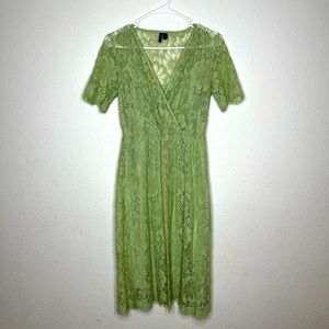 Vero Moda Green Lace MIDI Dress sz small